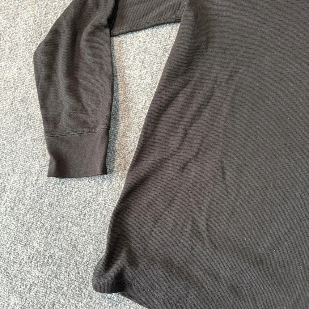 Polo Ralph Lauren Mens 1XT Black Waffle Knit Thermal Sleepwear Shirt Long Sleeve
